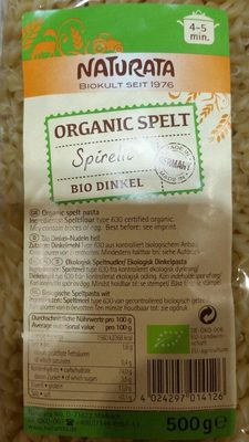 Pâte à la farine d'épeautre front packaging