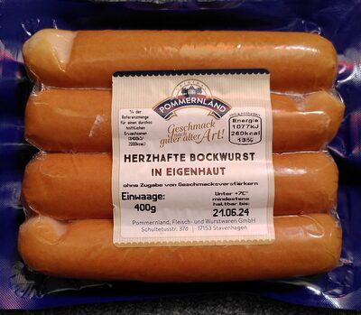 Bockwurst in Eigenhaut front packaging