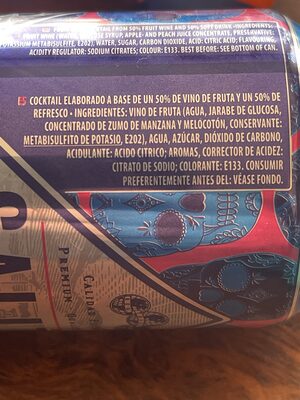 Salitos Blue ingredients label