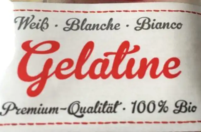 Gelatine Bio En Poudre ingredients label