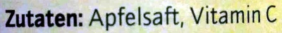 Apfelsaft naturtrüb ingredients label