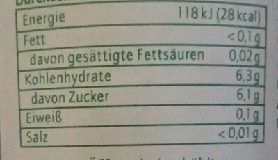 Steinmeier Apfel-Kirsch Saft light nutrition facts table