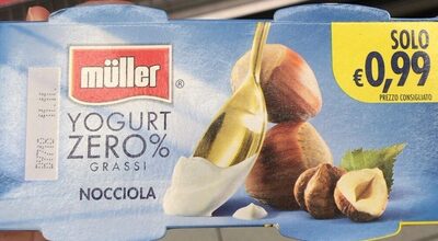 Yogurt 0% grassi nocciola front packaging