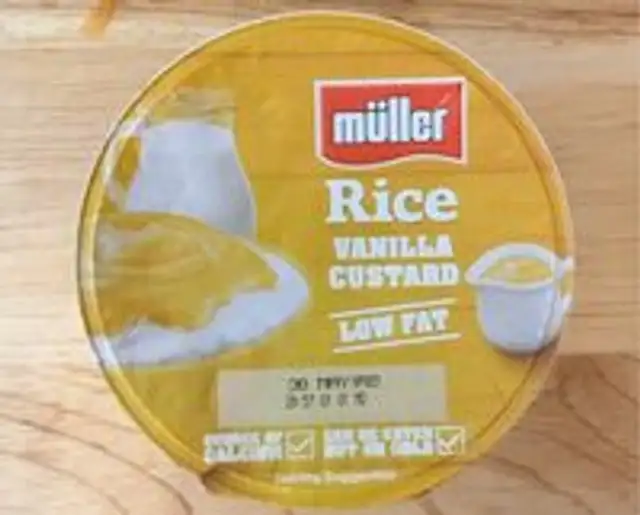 Low fat rice vanilla custard