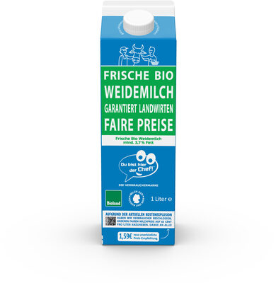 Frische Bio Weidemilch front packaging