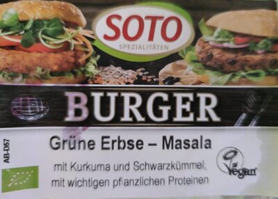 Burger Grüne Erbse - Masala - vegan front packaging