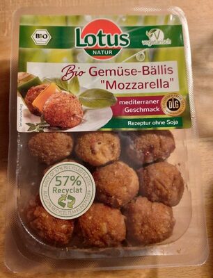 Bio Gemüse-Bällis "Mozzarella" front packaging