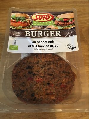 Burger au haricot noir et à la noix de cajou front packaging