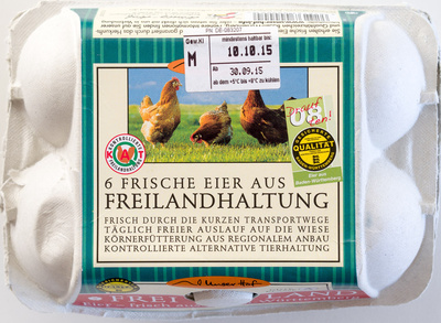 6 frische Eier aus Freilandhaltung front packaging