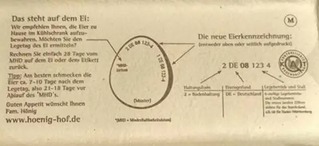 10 œuf frais ingredients label