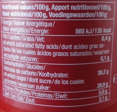 Curry spice ketchup extra hot nutrition facts table