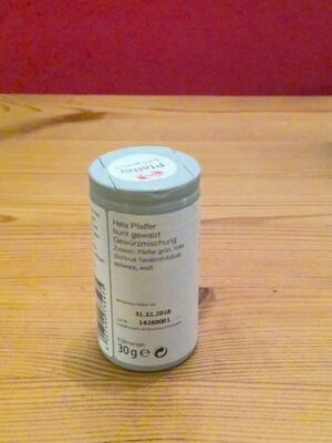 Pfeffer bunt gewalzt ingredients label