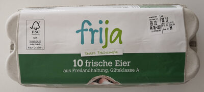 10 frische Eier aus Freilandhaltung, Güteklasse A front packaging