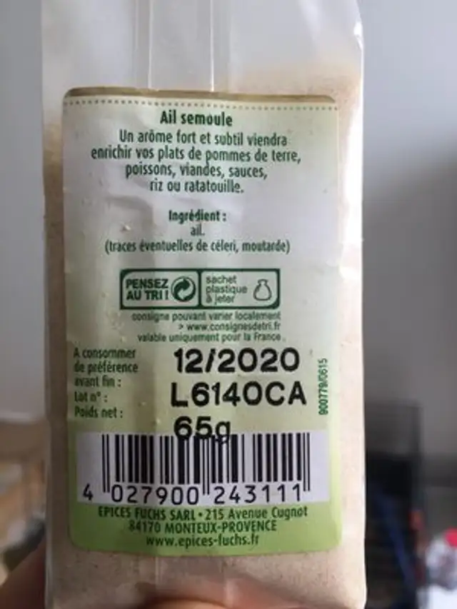 Fuchs Kräutersalz Grob Nachfüllbeutel (2,89 Eur / 100 G) ingredients label