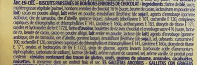 Quickbury Rainbow Cookies ingredients label