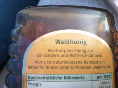 Honig, Waldernte würzig ingredients label