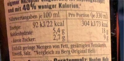 Cyriakus nutrition facts table
