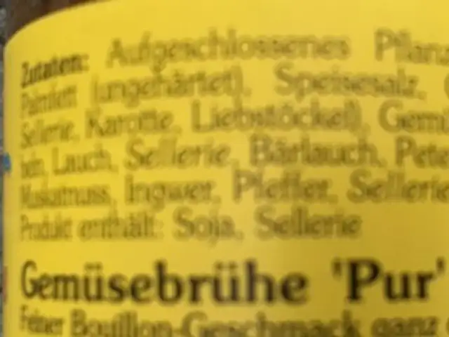 Wëla pur Gemüsebrühe ingredients label
