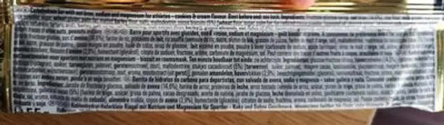 Energize ingredients label