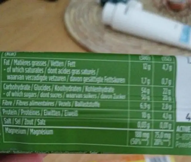 Powerbar Natural Energy Fruit Bar (40GR) - Frui. .. nutrition facts table