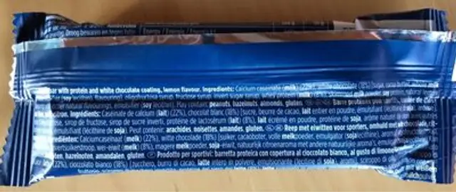 Powerbar Lemon-cheesecake ingredients label