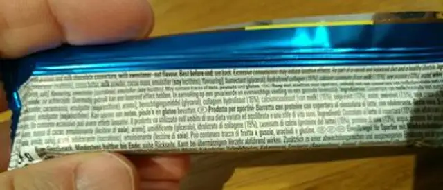 Protein Plus 52% Bar 50 g Chocolat ingredients label
