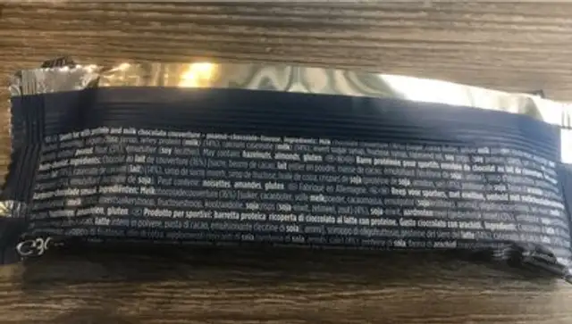 Peanut Chocolate Flavour ingredients label