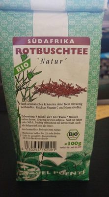 Rotbuschtee bio front packaging