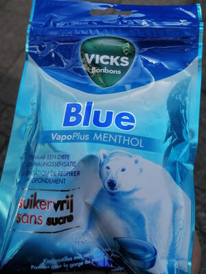 Vicks Blue Menthol Suikervrij Bag