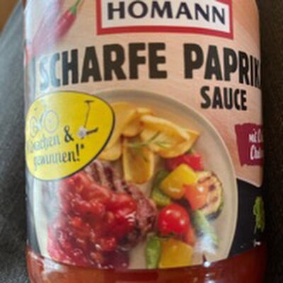 Scharfe Paprikasoße mit Chili-Chutney front packaging