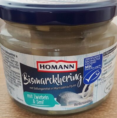 Homann, Bismarckhering mit Süßungsmittel und Marinadenaufguss