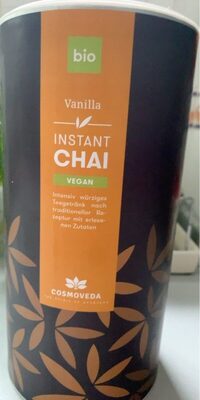 Instant chai vegan vanilla front packaging