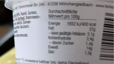 Reuter Thunfischcreme nutrition facts table