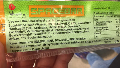 Space Bar - Barre végétale fumée bio à base de seitan