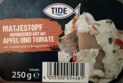 Matjestopf, Nordischer Art mit Apfel und Tomate front packaging