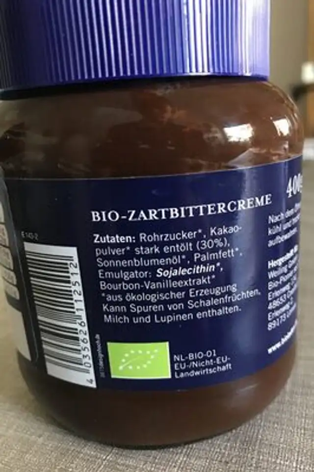 Bioladen Zartbitter Schokocreme ingredients label