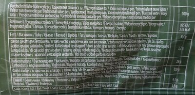 Dumplings nutrition facts table