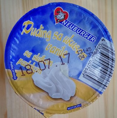 Puding sa ukusom vanile sa slatkom pavlakom front packaging