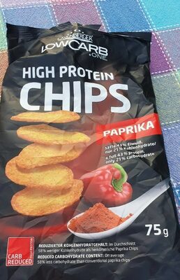 High Protein Chips Paprika front packaging