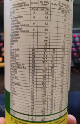 Fit Feelgood / Banane-Quark nutrition facts table
