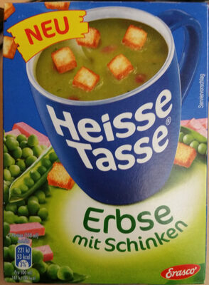 Heiße Tasse Erbse Schinken