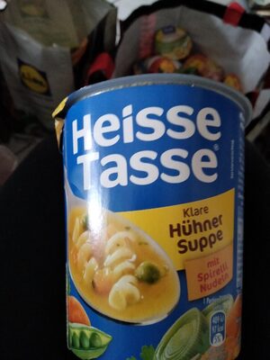 Heiße Tasse Hühnersuppe