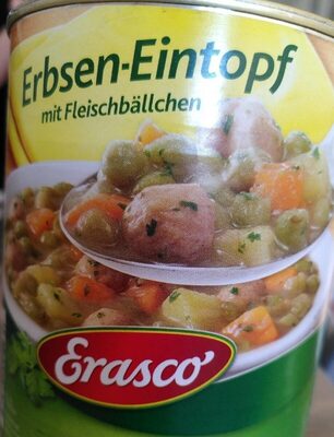 Erasco Erbsen Eintopf mit Fleischbällchen front packaging