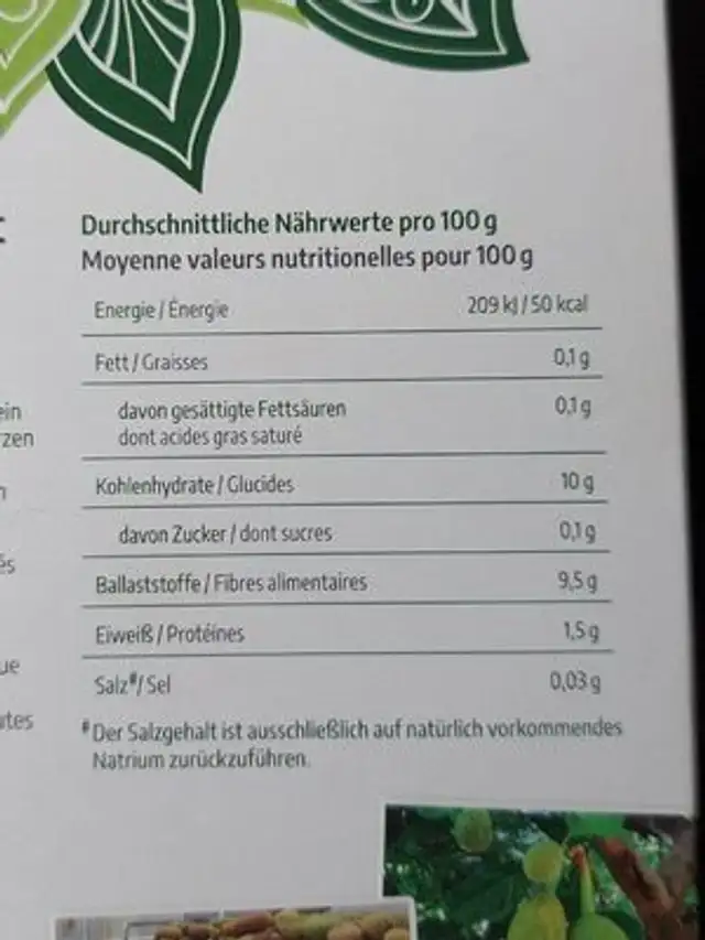 Jackfrucht gewürfelt nutrition facts table