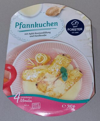 Pfannkuchen mit Apfel-Rosinenfüllung & Vanillesoße