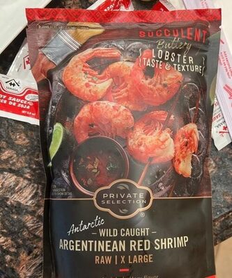 Wild caught argentine red shrimp x large front packaging