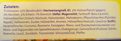 Hühnersuppe mit zartem Hühnerfleisch ingredients label