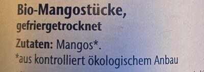 Bio Mangostücke gefriergetrocknet ingredients label
