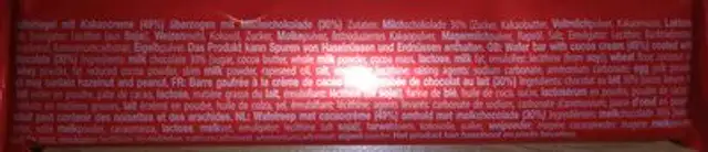 Chocolate Covered Space Bar ingredients label