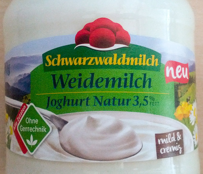 Weidemilch Joghurt Natur 3,5% Fett front packaging